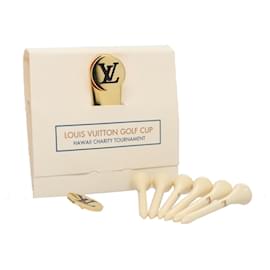 LOUIS VUITTON Golf Pin metallo Oro LV Auth 110017 D'oro