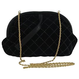 BALLY Borsa a Spalla in Velluto Nero Auth bs21591 Nero