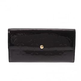 Louis Vuitton-Louis Vuitton Portefeuille Sarah Vernis Amarante Wallet-Dark red