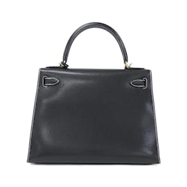 Hermès-Sac à main Hermes Kelly 28 cm-Noir