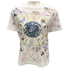 Camiseta gráfica Christian Dior White Multi La Roue De La Fortune Blanco