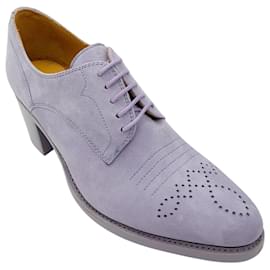 Autre Marque-The Office of Angela Scott Lavender Suede Lace-Up Oxford Shoes-Purple