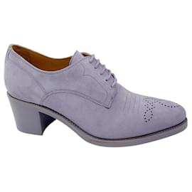 Autre Marque-The Office of Angela Scott Lavender Suede Lace-Up Oxford Shoes-Purple