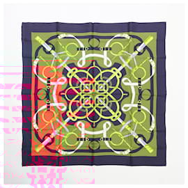 Hermès-Hermès Carré 90 "Eperon d'or Golden spur" 100% Silk Scarf-Red