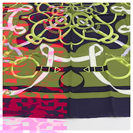 Hermès-Hermès Carré 90 "Eperon d'or Golden spur" 100% Silk Scarf-Red