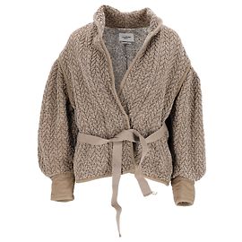 Jaqueta acolchoada com cinto Isabel Marant Étoile em algodão marrom Marrom Vermelho