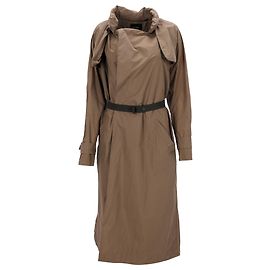 Isabel Marant Belted Midi Trench Coat in Brown Nylon Brown Red