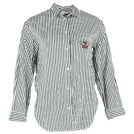 Camicia a righe Maje in cotone bianco e verde Verde