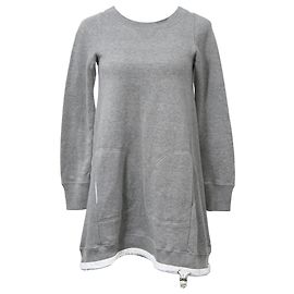 Sacai Luck Pulloverkleid aus grauer Baumwolle Grau