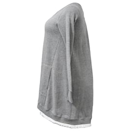 Sacai-Sacai Luck Sweater Dress in Grey Cotton-Grey