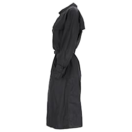 Isabel Marant- Isabel Marant Belted Midi Trench Coat in Black Nylon-Black