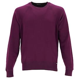 Tom Ford- Tom Ford Crewneck Sweater in Violet Cotton-Purple