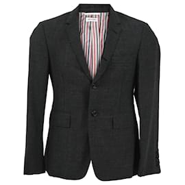 Thom Browne-Thom Browne Single-Breasted Blazer in Dark Grey Wool-Grey