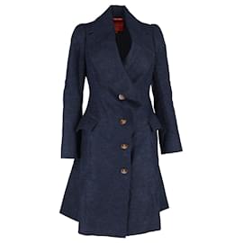 Vivienne Westwood- Vivienne Westwood Red Label Single-Breasted Coat in Navy Blue Wool-Blue,Navy blue