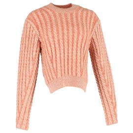 Chloé Chloe Grobstrickpullover aus korallenfarbener Schurwolle Orange Koralle