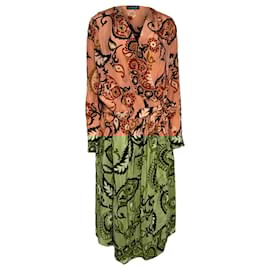 Gucci-Gucci Paisley Wrap Dress in Salmon Pink Silk-Pink