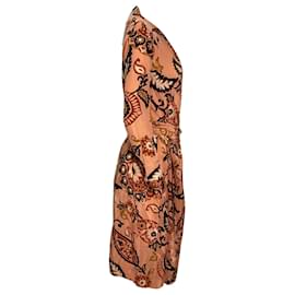 Gucci-Gucci Paisley Wrap Dress in Salmon Pink Silk-Pink