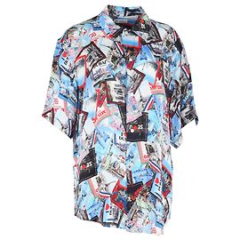 Camicia Balenciaga All Over Cities in seta multicolore Multicolore
