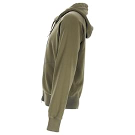 Tom Ford- Tom Ford Zipped Hoodie in Olive Cotton-Green,Olive green
