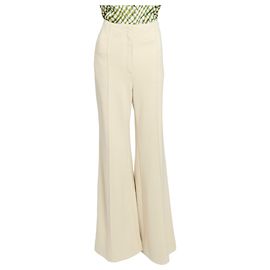 Céline Creme Wollweite Hose Blau