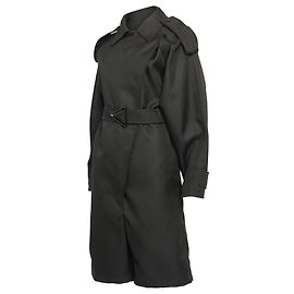 Bottega Veneta 2020 Schwarzer Gebraucht-Jumpsuit/Mantel mit Cape-Detail Schwarz