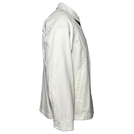 Valentino Garavani-Valentino Garavani Jacket With Rubberized V Detail in White Canvas-White