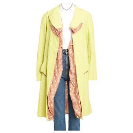 Marni Lime Green Cotton Double Lapel Preowned Coat Green