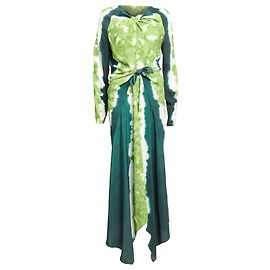 Altuzarra Vorbesitz Maxi-Kleid mit Raffung in grünem Tie-Dye von Adika 2022 Grün