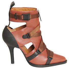 Chloé Gebrauchte Stiefel aus brennorange Leder mit Absatz Braun