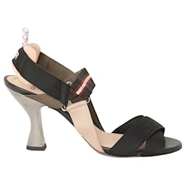 Fendi-Black Preowned Crossover Strap Nastro Sandal-Black