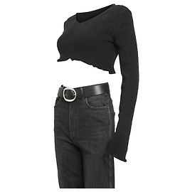 Jacquemus Schwarzes Leinenmischung Preowned La Maille Santon Crop Top Schwarz