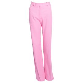 Victoria Beckham Pantalones rectos anchos de algodón rosa Rosa
