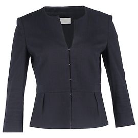 Boss by Hugo Boss Uncollared Buttoned Blazer in  Navy Blue Cotton Blue Navy blue