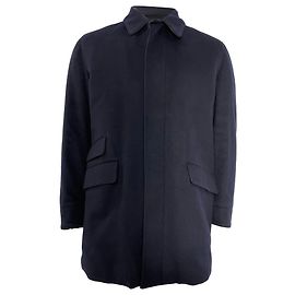 Loro Piana Storm System mit Pelzfutter Jacke aus marineblauem Kaschmir Blau Marineblau