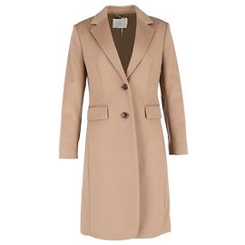 Hugo Boss Single-Breasted Coat with Pockets in Brown Wool Brown Red