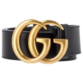 Cinto Gucci Marmont GG em couro preto Preto
