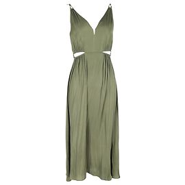 Robe Maje Rune découpée en polyester vert Vert Vert olive