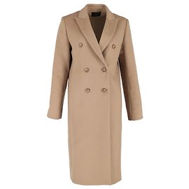 Joseph Double-Breasted Camia Coat in Beige Wool Beige