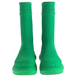 Balenciaga-Balenciaga Green Rubber Crocs Collaboration Boots-Green