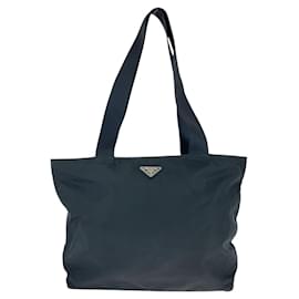 Prada-Prada Nylon Tessuto Logo Tote Bag-Black