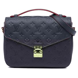 Louis Vuitton-Louis Vuitton Blue Monogram Empreinte Pochette Metis-Blue,Navy blue