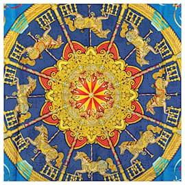 Hermès-Hermès Blue Luna Park Silk Scarf-Blue