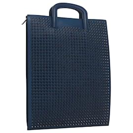 Christian Louboutin-Sac à main en cuir bleu Christian Louboutin Auth bs21607-Bleu