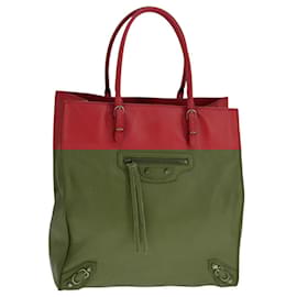 Balenciaga-Sac fourre-tout en cuir rouge BALENCIAGA 255412 Auth ki5353-Rouge