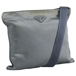 Sac à épaule PRADA Satin Bleu Auth ar13121 Bleu