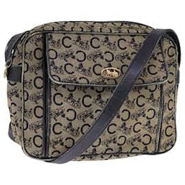 Céline-CELINE C Sulky Shoulder Bag Canvas Navy Auth ar13073-Navy blue