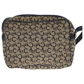 Céline-CELINE C Sulky Shoulder Bag Canvas Navy Auth ar13073-Navy blue