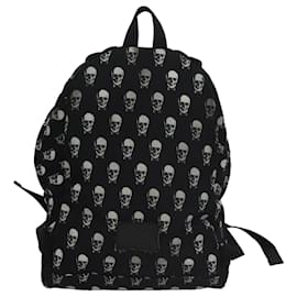 Saint Laurent-SAINT LAURENT Skull Backpack Canvas Black White Auth bs21358-Black,White