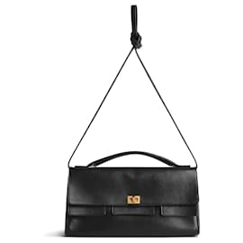 Balenciaga-BEL AIR CLUTCH WITH SMALL SHOULDER STRAP FOR WOMEN IN BLACK-Black