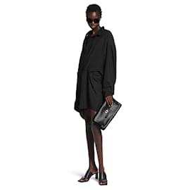 Balenciaga-BEL AIR CLUTCH WITH SMALL SHOULDER STRAP FOR WOMEN IN BLACK-Black